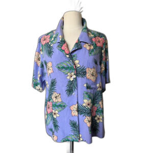 Mighty Fine purple floral Hawaiian shirt - XL